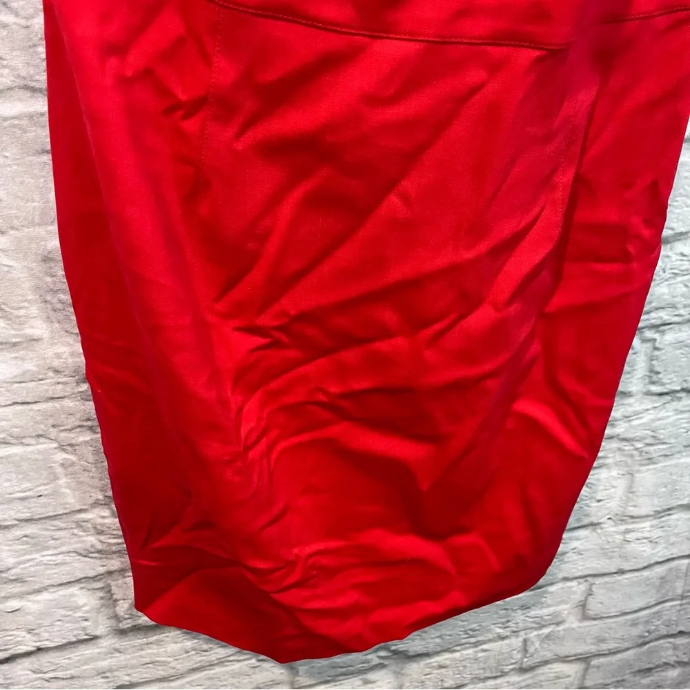 Valentino Techno Couture SZ 10 Red One Shoulder Flower Detail Knee Length Dress - Picture 8 of 14